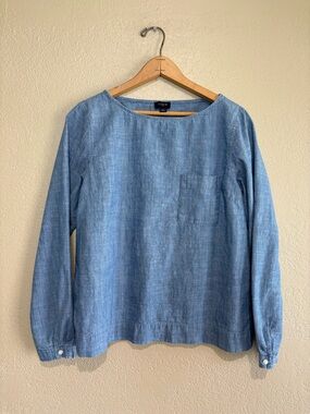 J. Crew Light Blue Chambray Long-Sleeve Pullover Shirt